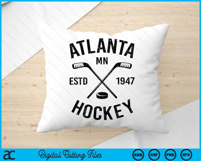 Atlanta Minnesota Ice Hockey Sticks Vintage Gift SVG PNG Digital Cutting Files