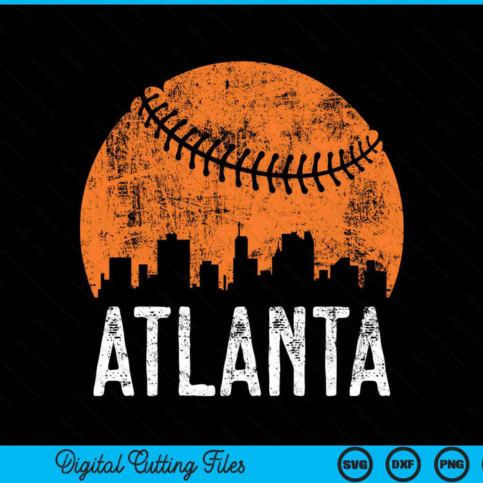 Atlanta Skyline Atlanta Baseball SVG PNG Digital Cutting Files