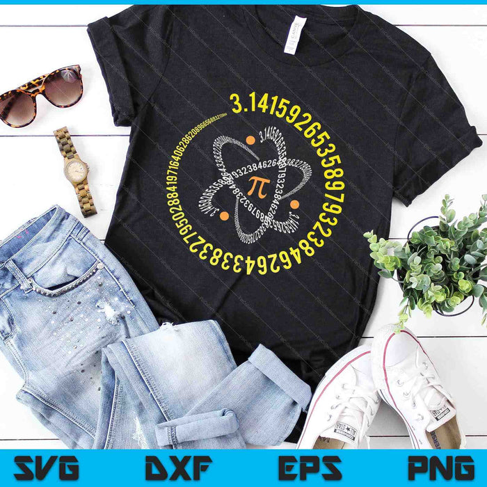 Atom Pi Math Science STEM Gift 3.14 Pi Day SVG PNG Digital Cutting Files
