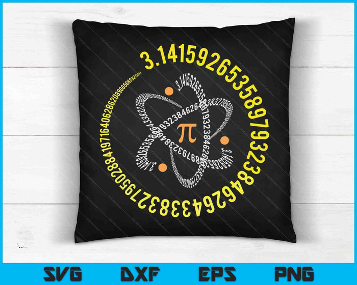Atom Pi Wiskunde Wetenschap STEM Gift 3.14 Pi Dag SVG PNG Digitale Snijbestanden