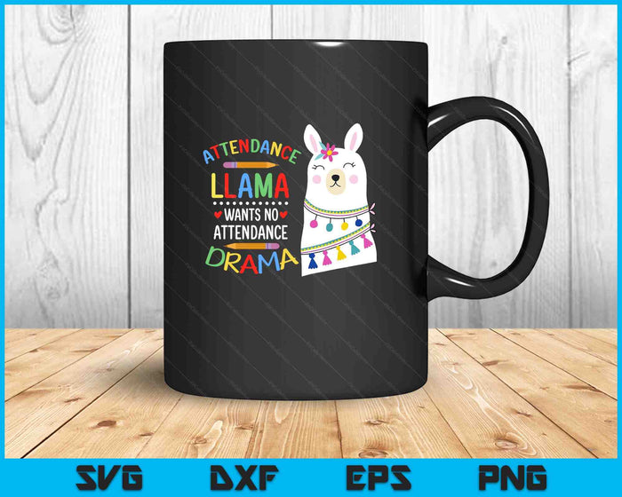 Attendance Llama Attendance Clerk School Attendance Clerk SVG PNG Digital Printable Files