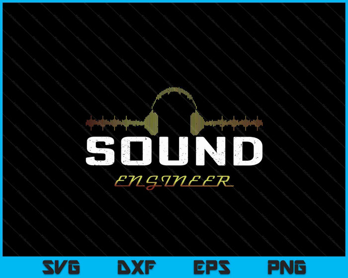 Audio-ingenieur muziekproductie geluidstechnicus discjockey SVG PNG digitale snijbestanden