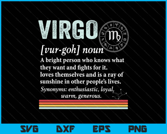 August September Birthday Astrology Definition Of Virgo SVG PNG Digital Printable Files