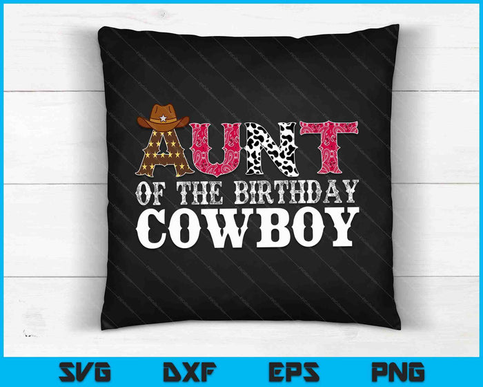 Tante 1e eerste verjaardag Cowboy Western Rodeo Party Matching SVG PNG digitale snijbestanden