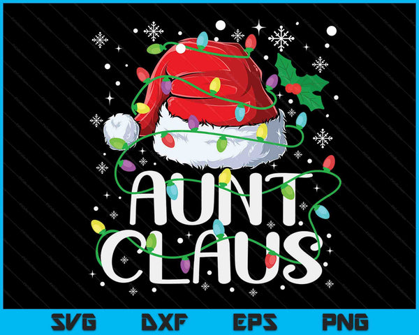 Tante Claus Christmas Santa Matching Family Xmas Pyjama SVG PNG Digitale Snijbestanden