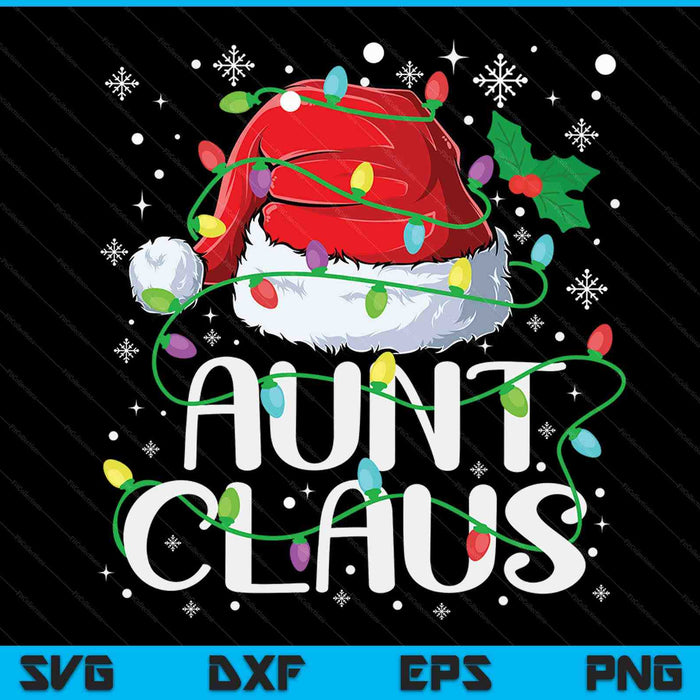 Aunt claus Christmas Santa matching family Xmas pajamas SVG cut file