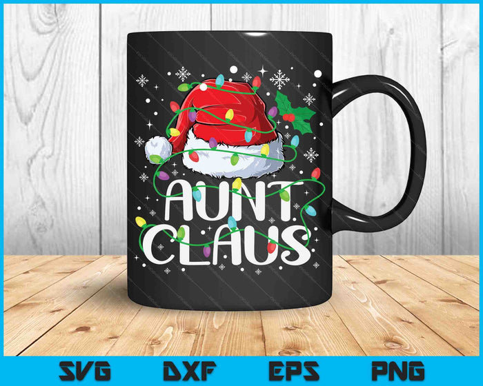 Aunt Claus Christmas Santa Matching Family Xmas Pajamas SVG PNG Digital Cutting Files