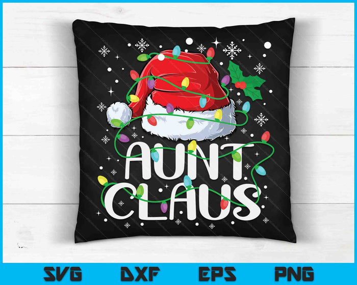 Aunt Claus Christmas Santa Matching Family Xmas Pajamas SVG PNG Digital Cutting Files