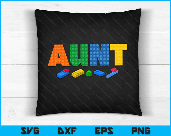 Aunt Master Builder Building Bricks Blocks SVG PNG Digital Cutting Files