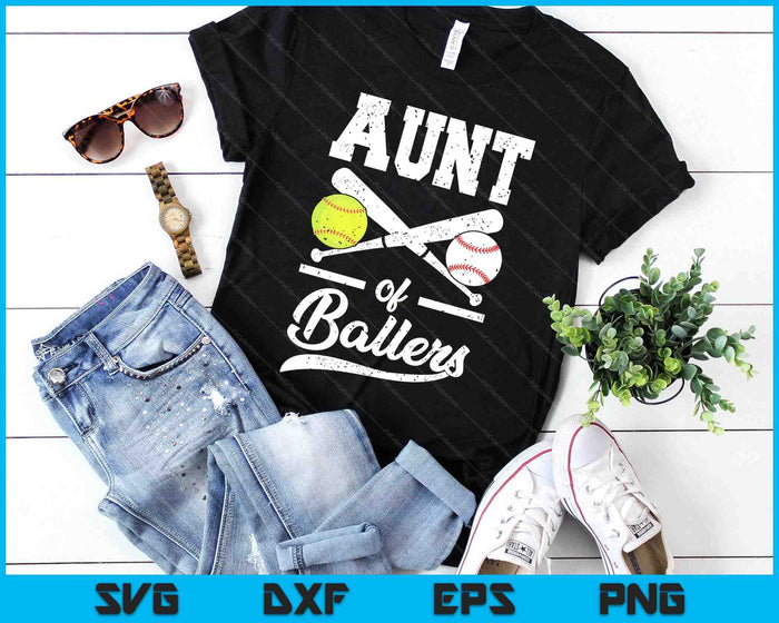 Aunt Of Ballers Aunt Of Baseball And Softball Player For Aunt SVG PNG Digital Printable Files