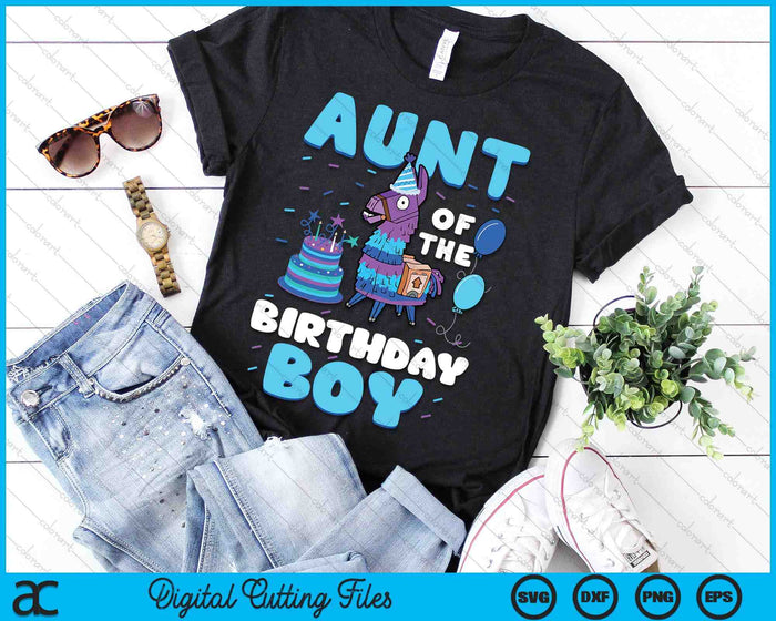 Aunt Of The Birthday Boy Llama Family Party SVG PNG Digital Cutting File