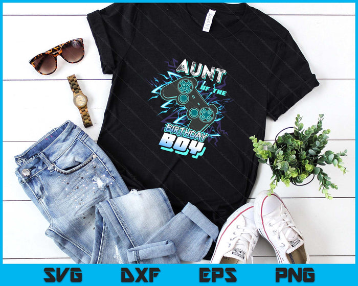 Aunt Of The Birthday Boy Matching Video Game Birthday Party SVG PNG Digital Printable Files