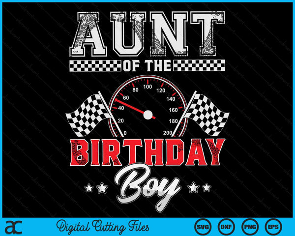 Tante van de verjaardag jongen race auto race auto bestuurder SVG PNG digitale afdrukbare bestanden