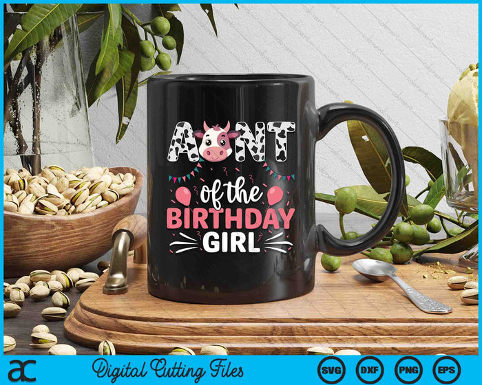Birthday Girl Aunt Matching Cow Family SVG PNG Digital Printable Files