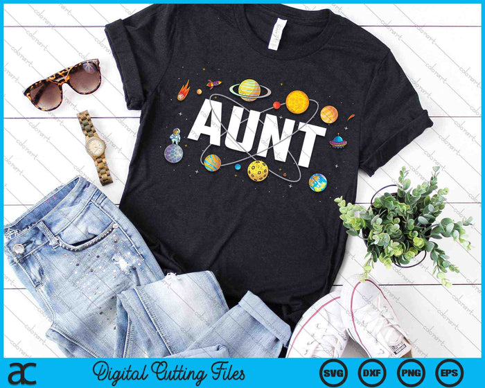 Aunt Outer Space Birthday Party SVG PNG Digital Cutting Files