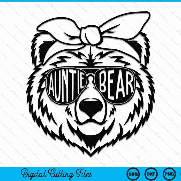 Auntie Bear With Bandana Auntie Bear SVG PNG Digital Cutting Files