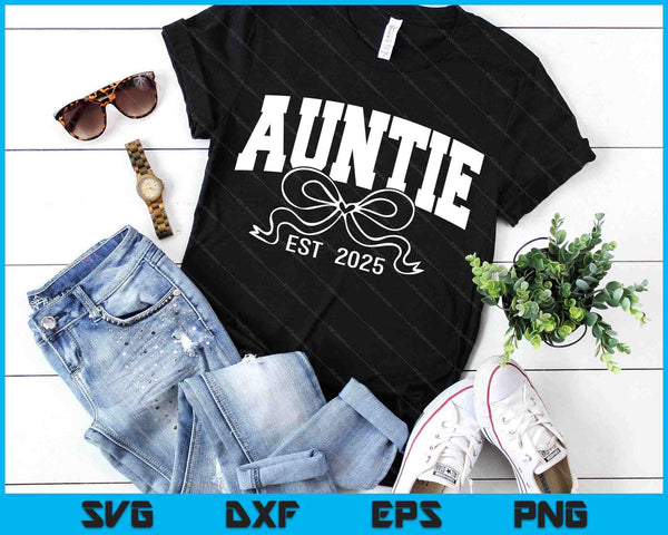 Auntie Est 2025 Coquette Bow SVG PNG Digital Printable Files