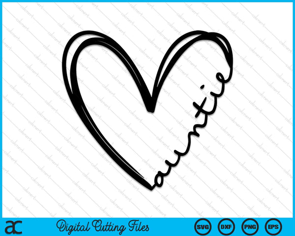 Auntie Heart SVG PNG Digital Cutting Files