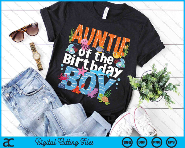 Auntie Under Sea Birthday Boy Ocean Sea Animals Themed SVG PNG Digital Cutting Files