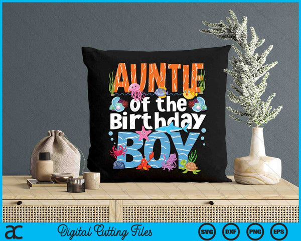 Auntie Under Sea Birthday Boy Ocean Sea Animals Themed SVG PNG Digital Cutting Files