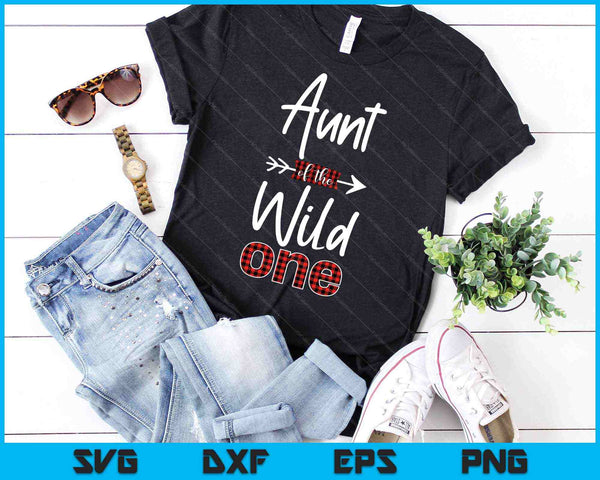Aunt of the Wild One Shirt Plaid Lumberjack 1st Birthday SVG PNG Cutting Printable Files - on a t-shirt