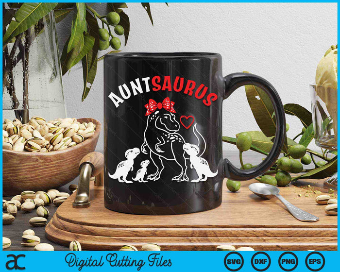 Auntsaurus Aunt Tyrannosaurus Dinosaur Mother's Day SVG PNG Digital Cutting Files