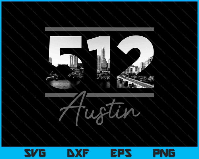 Austin 214 Area Code Skyline Texas Vintage SVG PNG Cutting Printable Files