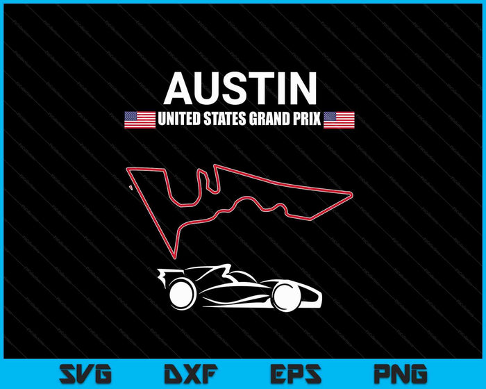 Austin Circuit Formula Racing Car United States Grand Prix SVG PNG Digital Cutting Files