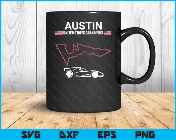 Austin Circuit Formula Racing Car Verenigde Staten Grand Prix SVG PNG digitale snijbestanden