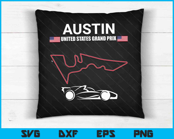 Austin Circuit Formula Racing Car Verenigde Staten Grand Prix SVG PNG digitale snijbestanden