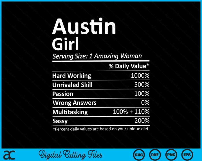 Austin Girl TX Texas Funny City Home Roots SVG PNG Cortar archivos imprimibles