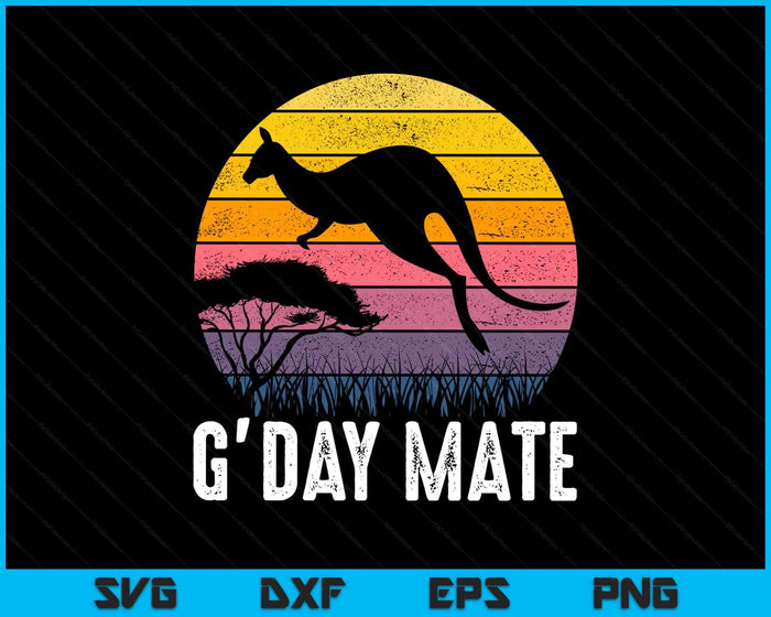 Australia G'Day Mate Shirt Funny Kangaroo Australian Symbol SVG PNG Digital Printable Files