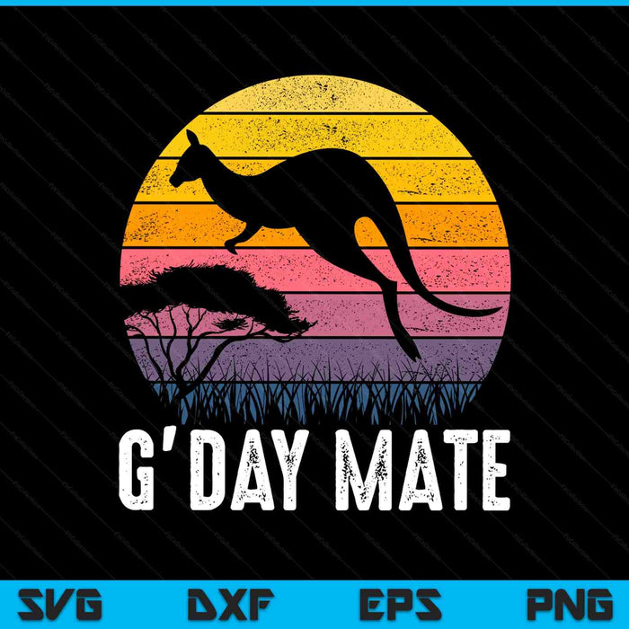 Australia G'Day Mate Shirt Funny Kangaroo Australian Symbol SVG PNG Digital Printable Files