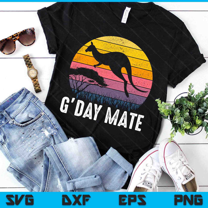 Australia G'Day Mate Shirt Funny Kangaroo Australian Symbol SVG PNG Digital Printable Files