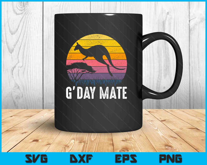 Australia G'Day Mate Shirt Funny Kangaroo Australian Symbol SVG PNG Digital Printable Files