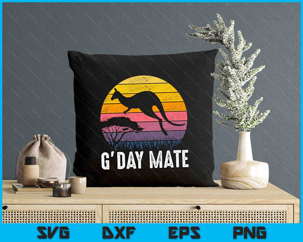 Australia G'Day Mate Shirt Funny Kangaroo Australian Symbol SVG PNG Digital Printable Files