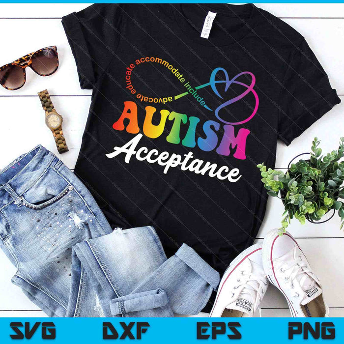Autism Awareness Acceptance Infinity Symbol SVG PNG Digital Printable Files