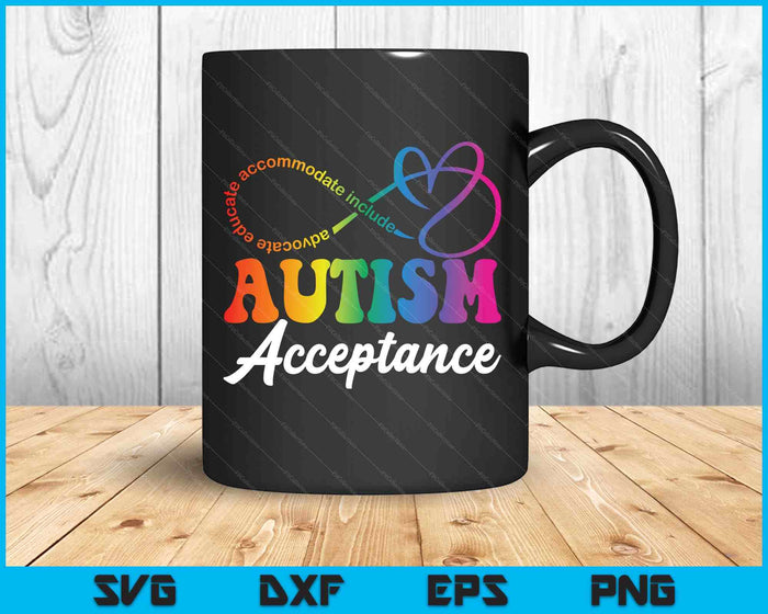 Autism Awareness Acceptance Infinity Symbol SVG PNG Digital Printable Files