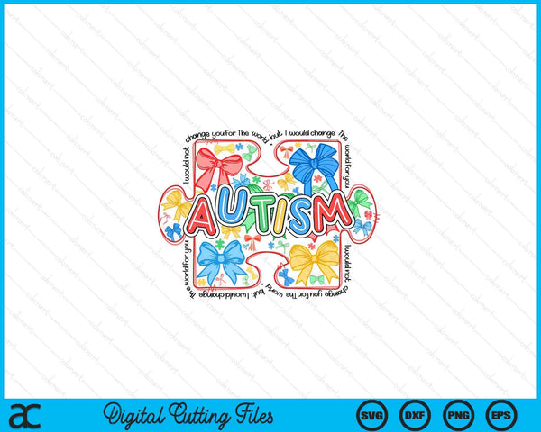 Autism awareness coquette retro autism bow SVG cut file