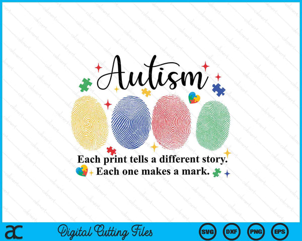 Autism awareness each print tells a different story SVG cut file