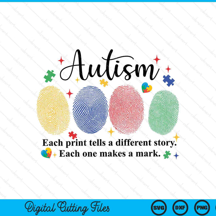 Autism awareness each print tells a different story SVG cut file
