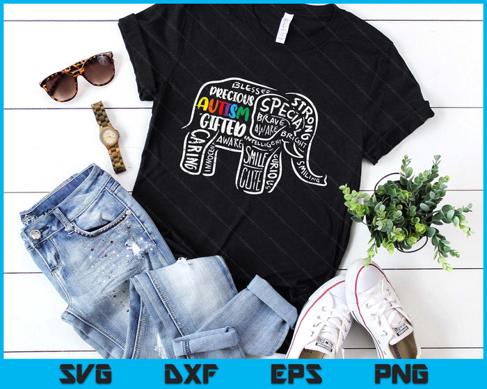 Autism Awareness Elephant Acceptance Autistic SVG PNG Digital Printable Files