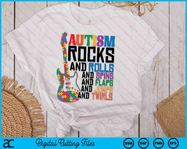 Autism Awareness Guitar SVG PNG Digital Cutting Files