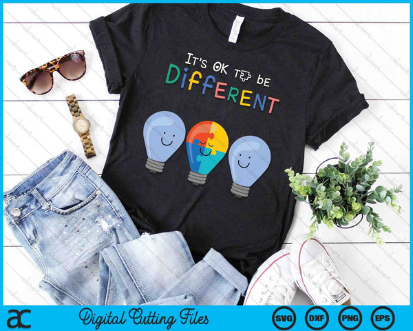 Autism Awareness It's Ok To Be Different Autism Awareness SVG PNG Digital Cutting Files