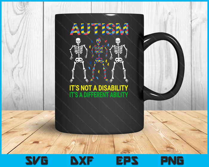 Autism Awareness Skeleton Dancing Autistic Kids Awareness SVG PNG Digital Cutting Files