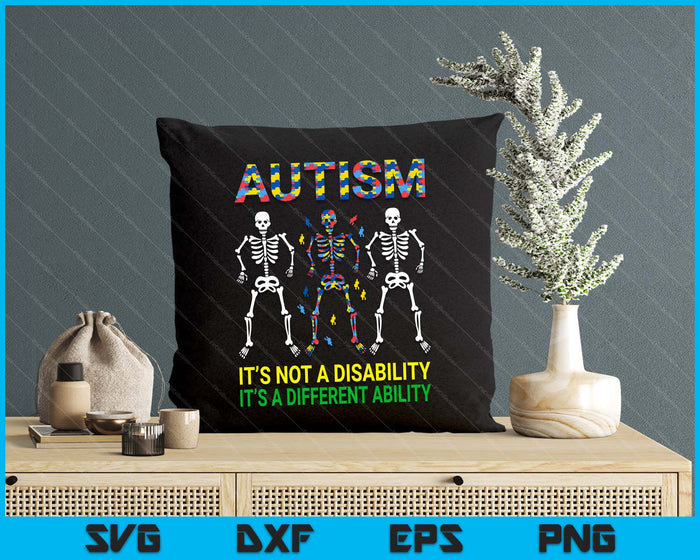 Autism Awareness Skeleton Dancing Autistic Kids Awareness SVG PNG Digital Cutting Files