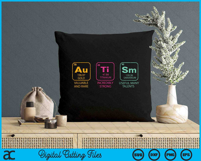 Autism Awareness Women Men Kids Elements Periodic Table ASD SVG PNG Digital Cutting Files