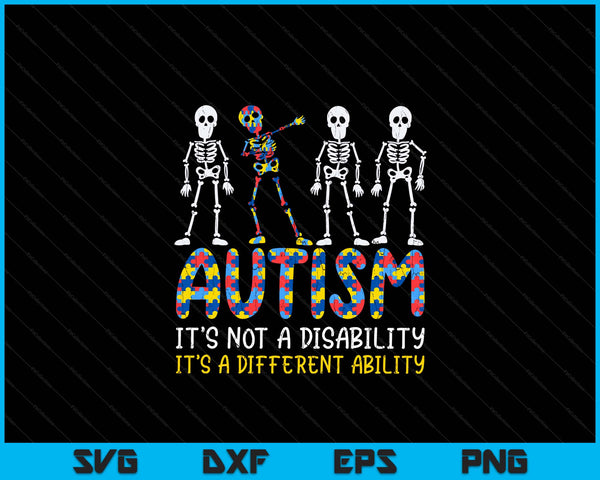 Autism Awerness Skeleton Dabbing Autistic Kids Awareness SVG PNG Digital Cutting Files