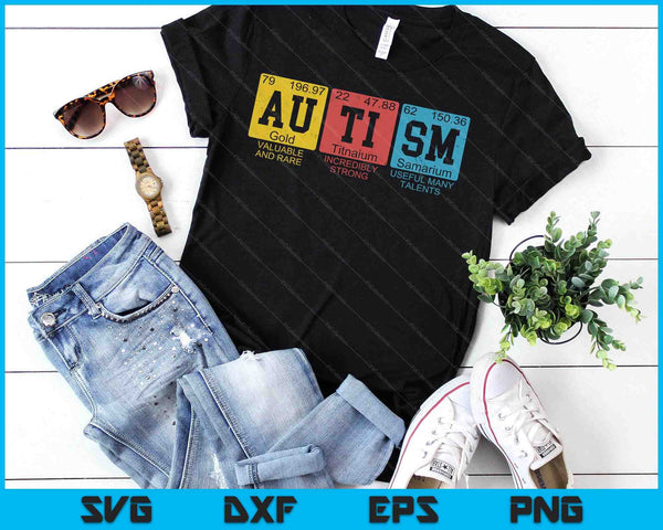 Autism Elements Periodic Table Awareness ASD SVG PNG Digital Printable Files