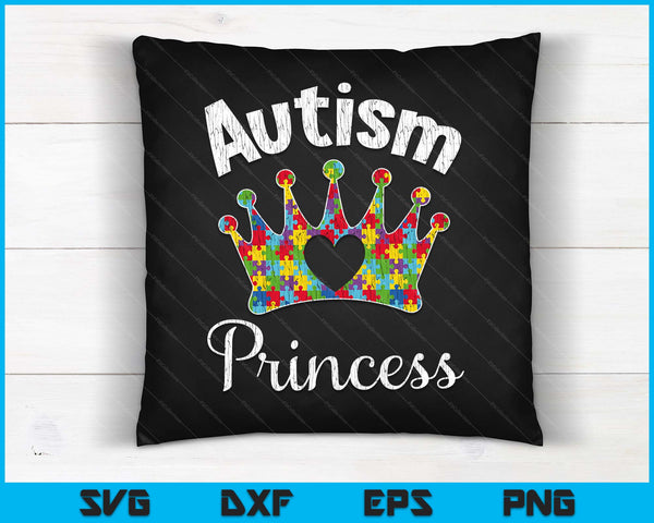 Autism Princess Daughter Family Autistic Kids Awareness Girl SVG PNG Digital Printable Files